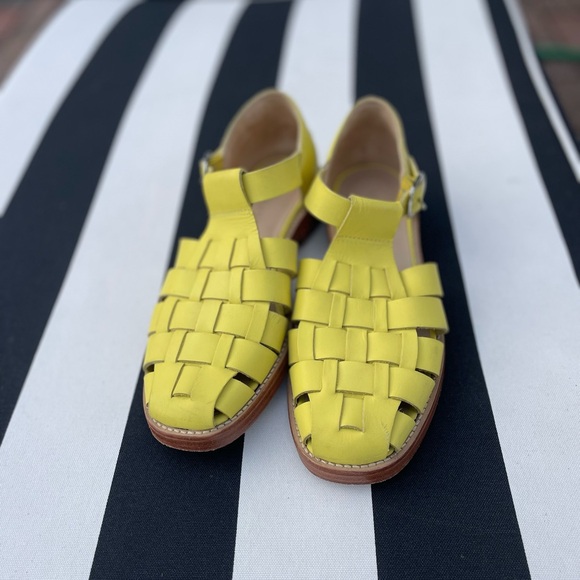 Everlane Yellow Leather Day Fisherman Sandals Size 7 - Picture 3 of 16